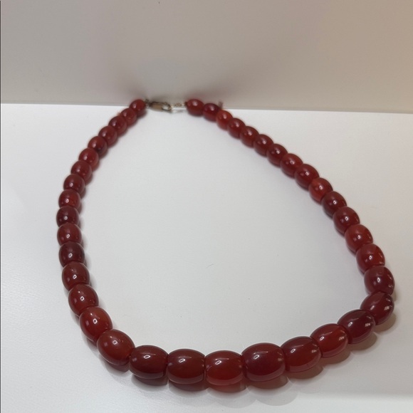 Stunning graduated Red carnelian Beaded continuous strand vintage Necklace - Picture 10 of 17
